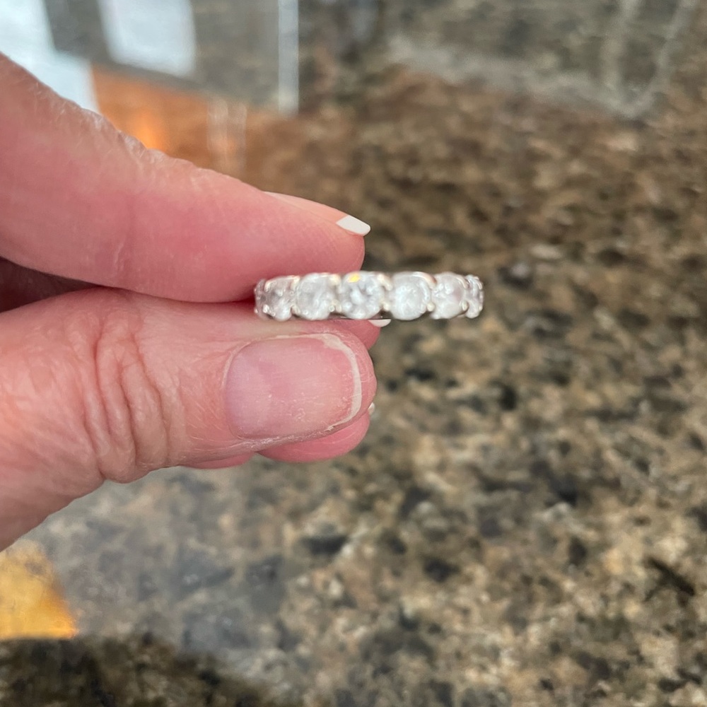 14kt. Solid White Gold Eternity Ring - image 2